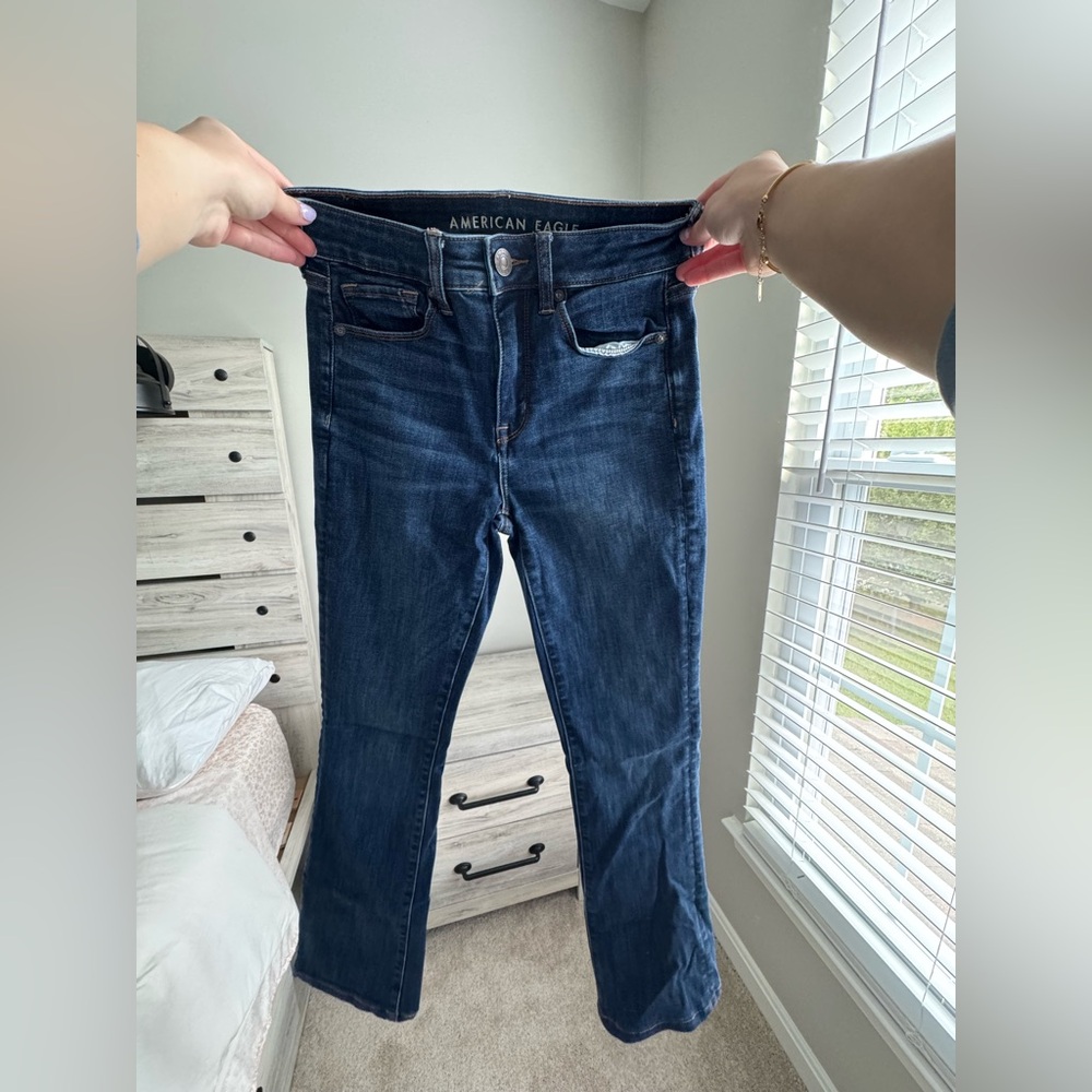 American Eagle Outfitters Women's Dark Blue Boot Cut Jeans